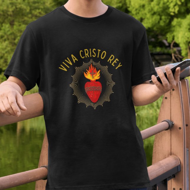 Viva Cristo Rey Katholische Krister Heiliges Herz T-Shirt (Von Creator hochgeladen)