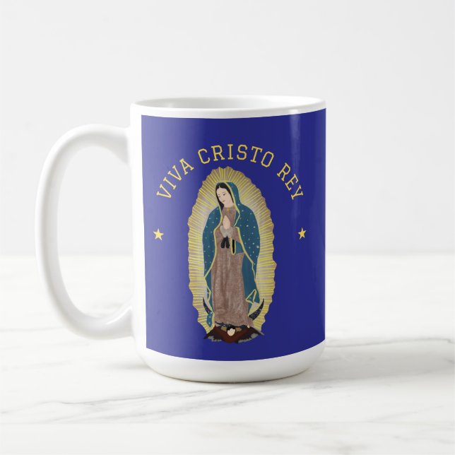 Viva Cristo Rey römisch-katholische Gottesmutter Kaffeetasse (Links)