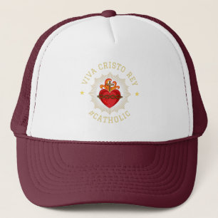 Viva Cristo Rey Sacred Heart Katholic Trucker Hat Truckerkappe