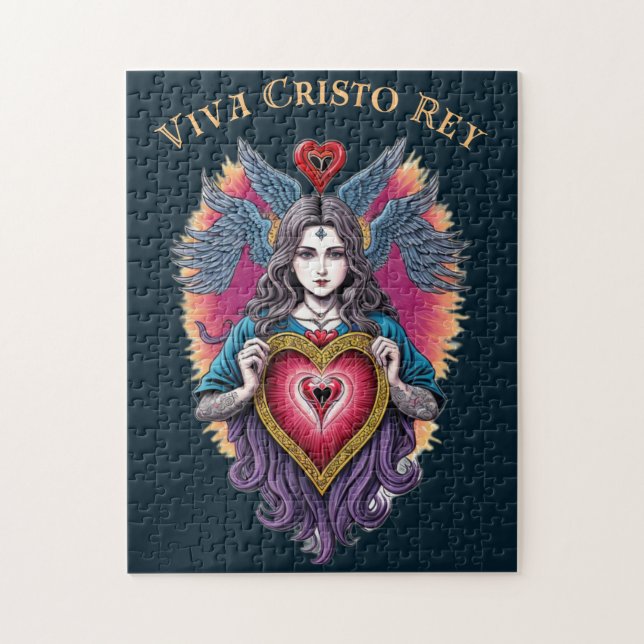 Viva Cristo Rey Sacred Heart Römisch-katholisch Puzzle (Vertikal)