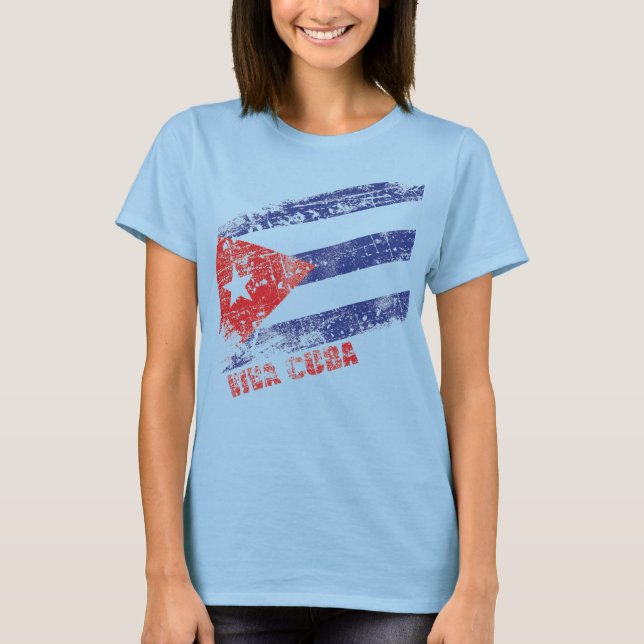 Viva Cuba Flag erschüttert T-Shirt (Vorderseite)