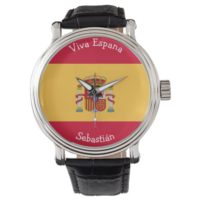 Viva Espana Flag Armbanduhr (Vorderseite)