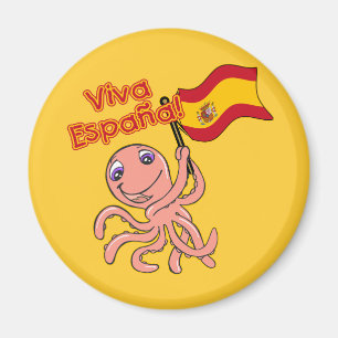 Viva Espana mit Kraken-Fußball-T-Shirt Magnet