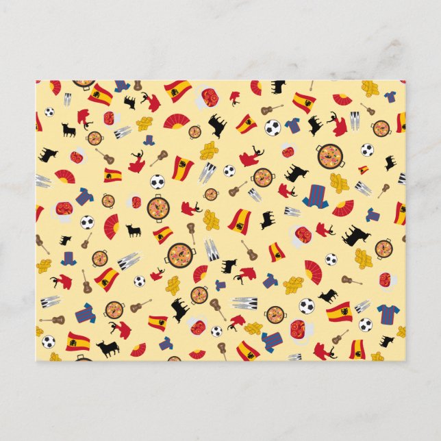 Viva España - Postkarte mit kulturellen Elementen (Vorderseite)