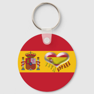 Viva Espana Spanien Wappen Herz-Schlüsselanhänge Schlüsselanhänger