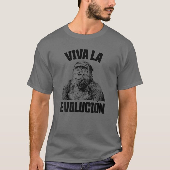 Viva La Evolución Funny Chimpanzee Evolution Scien T-Shirt (Vorderseite)