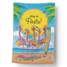 Viva La Fiesta Flamingos Spanish Reversible