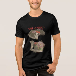 Viva la Muerte Gothic Skeleton T-Shirt Tri-Blend Shirt