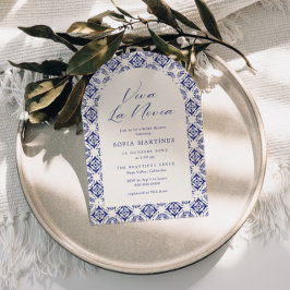 Viva La Novia Blue Talavera Brautparty Einladung