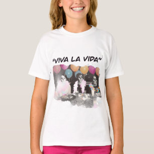 Viva La Vida Buntes Skelett-Party T-Shirt