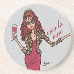 Viva La Vino Leopard Queen Sandstone Untersetzer