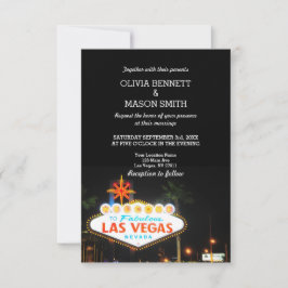 Viva Las Vegas Hochzeit in Urlaubsort Einladung