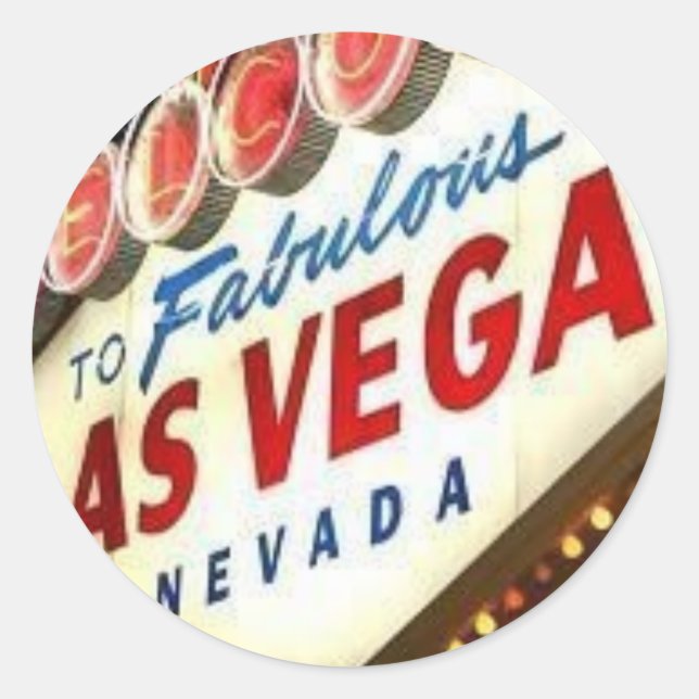 Viva Las Vegas Runder Aufkleber (Vorderseite)