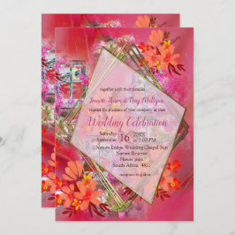 Viva Magenta 2023 Gold im Fenster Einladung