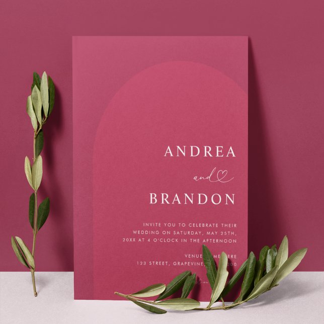 Viva Magenta Arch Herzensskript Alles in einer Hoc Einladung (Von Creator hochgeladen)