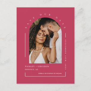 Viva Magenta Boho Arch Foto QR Code Rettete Unser  Postkarte