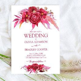 Viva magenta crimson burgundy Blume Rose Einladung