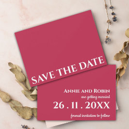 Viva Magenta Einfache Minimalistische Hochzeit Save The Date