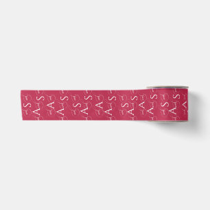 Viva Magenta Elegant Calligraphy Monogram Wedding Satinband