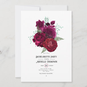 Viva Magenta Floral Junggeselinnen-Abschied Einladung
