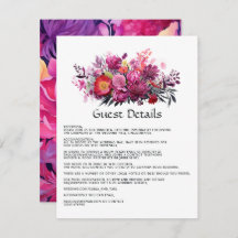 Viva Magenta Floral Wedding Gastdetails