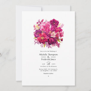 Viva Magenta Florale Hochzeit Einladung