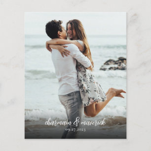 Viva magenta Foto Budget Hochzeit Einladung Flyer