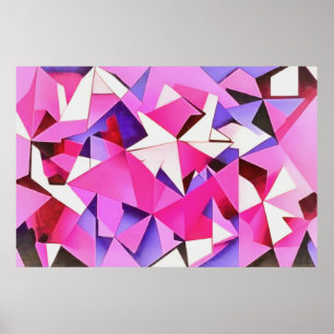 Viva Magenta Geometric Hydrangea Abstrakte Kunst Poster