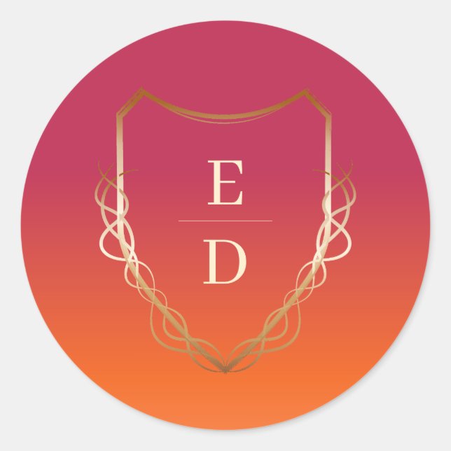 Viva Magenta Golden Runder Aufkleber (Vorderseite)