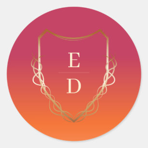 Viva Magenta Golden Runder Aufkleber