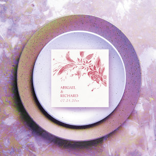 Viva magenta Hochzeit in Rosa und Weiß Blume Serviette