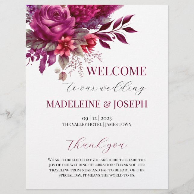 Viva Magenta Hochzeitsfeier Flyer (Vorne)