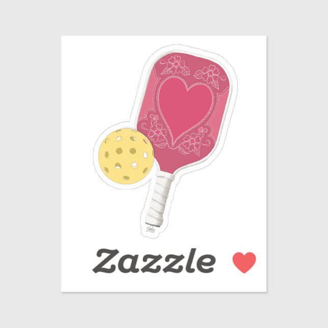 Viva Magenta Illustriert Pickleball Sticker (Blatt)