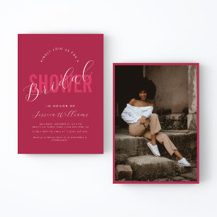 Viva Magenta Pink Bold Script Foto Brautparty Einladung