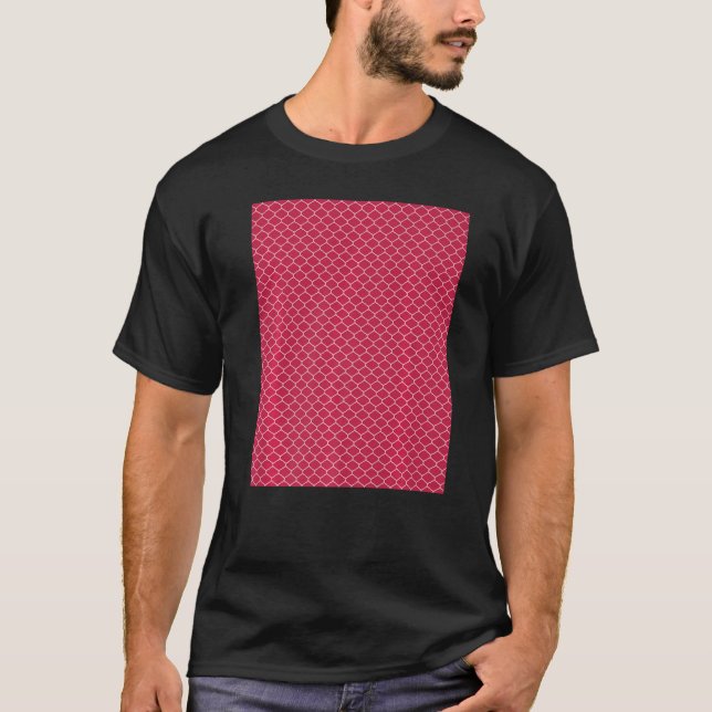Viva Magenta Quatrefoil Pattern T-Shirt (Vorderseite)