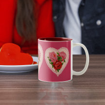 Viva Magenta Rosen im Herzen Vintage Valentinstag