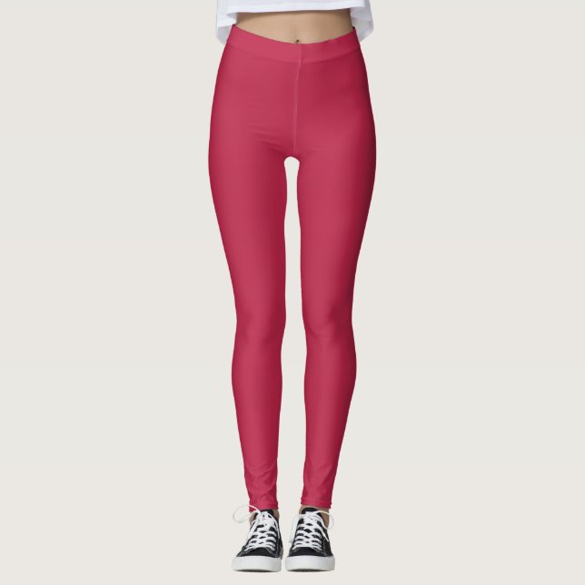 Viva Magenta Solid Color Leggings (Vorderseite)