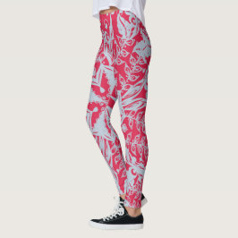 Viva Magenta und Silver Leggings