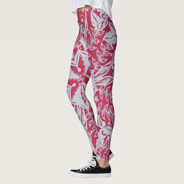Viva Magenta und Silver Leggings (Links)