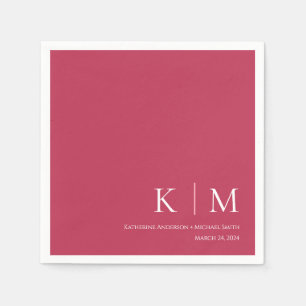 Viva Magenta und White Wedding- Serviette
