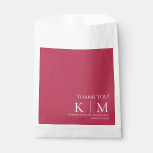 Viva Magenta und White Wedding Vielen Dank Geschenktütchen