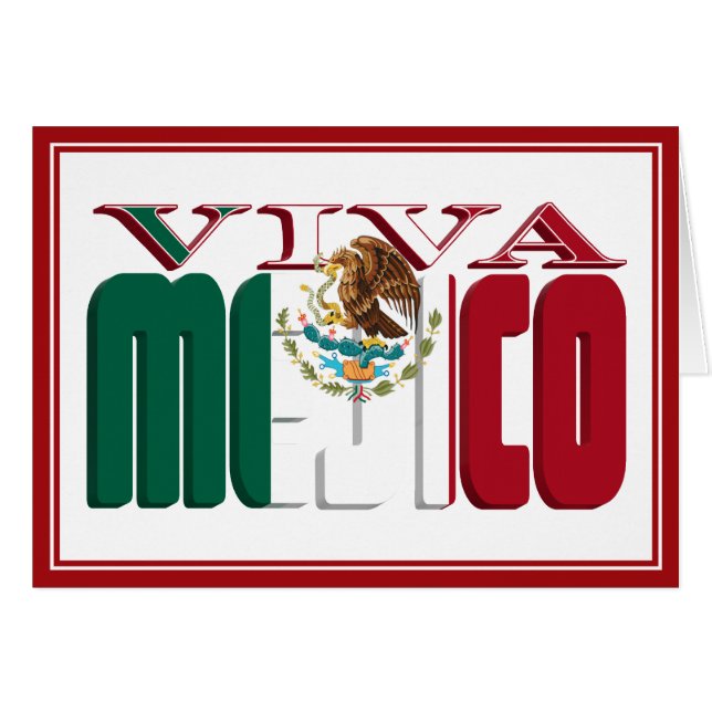 VIVA MEJICO mexikanischer Flaggentext (Vorderseite (Horizontal))