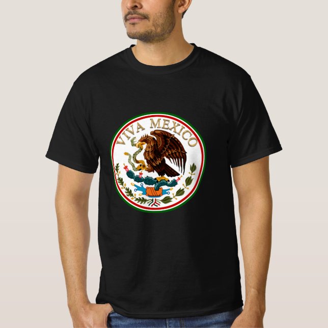 Viva Mexico (Adler aus mexikanischer Flagge) T-Shirt (Vorderseite)