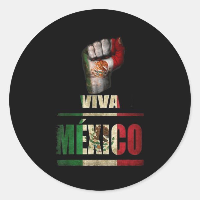 Viva Mexico Cabrones And Christmas Mexico Women Ki Runder Aufkleber (Vorderseite)