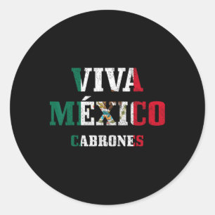 Viva Mexico Cabrones Funny Cinco De Mayo Mexican F Runder Aufkleber