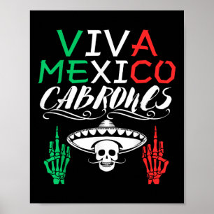 Viva Mexico Cabrones Unabhängigkeitstag mexikanisc Poster
