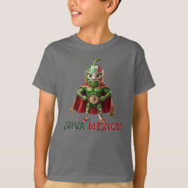Viva Mexico Chili Pepper Lucha Libre | 3D Wrestler T-Shirt