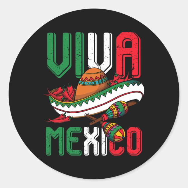 Viva Mexico Cinco De Mayo Runder Aufkleber (Vorderseite)