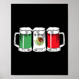 Viva Mexico Funny Beer Mexican Flag Cinco De Mayo Poster