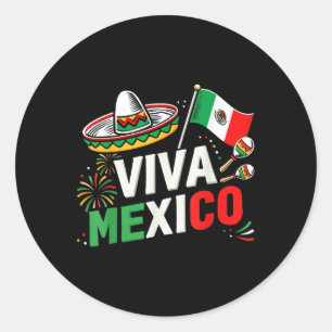 Viva Mexico für den Tag der mexikanischen Unabhäng Runder Aufkleber